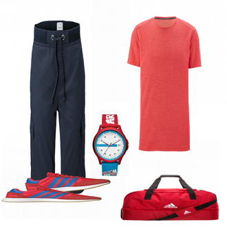 Outfit mit Rot Tasche Adidas Performance "Funktionsshirt"