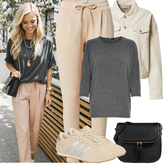 Outfit sa Crna/Smeđa Torba za nošenje/Torbica/Torba za rame/Torba Za Preko Ramena/Torba preko ramena About You "Jarní outfit"