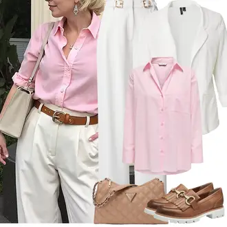 Été tenues avec Blanc/Crème Manteau/Chemisier Grande Taille/Tunique/Blazer Court/Blazer Boyfriend/Sweat Blazer/Blazer en Tricot/Blazer Long/Blazer en Coton/Veste en cuir pour hommes/Blazer Chemisier/Blazer Casual/Blazer Élégant/Veste de Blazer VERO MODA "Tenue de printemps"