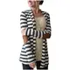 Vnice Damen Striped Langarmshirt Strickjacke Kimono Cardigan Cover Up Patchwork Outwear