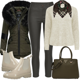 Outfit mit Beige Gummistiefel S.Oliver "Herbstlicher Look"
