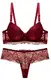 SHEKINI Damen BH Set BH Und String Spitze Trägerloser Abnehmbare Träger Push Up Bügel BH Unterwäsche Lingerie Tanga Dessous Sets(rot,36/80B)
