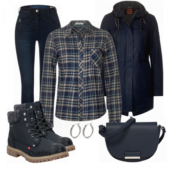 Outfit mit Schwarz Stiefel Tom Tailor "Trendiges Herbst Outfit"