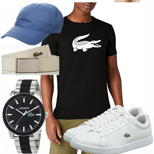 Beige/Türkis Schuh Lacoste kombinieren
