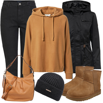 Outfit mit Braun Stiefel UGG "Winterlicher Look"