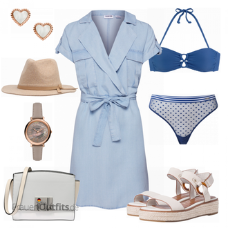 Outfit mit Hellblau/Blau Kleid Große Größe/Tunika Noisy may "Outfit für den Sommer"