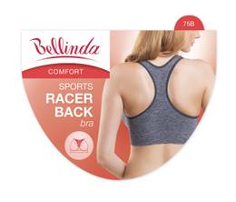 SPORTS RACER BACK BRA - Women's Seamless Bra - Black