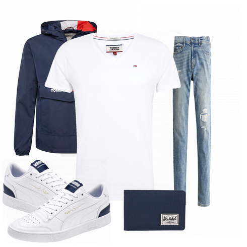 Weiß T-Shirt Tommy Jeans kombinieren