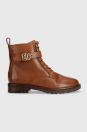 Usnjeni glenarji Lauren Ralph Lauren Burnished Calf enski, rjava barva