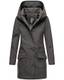 MARIKOO Damen Softshell Jacke Winterjacke wasserabweisend Outdoor lang B856 [B856-Maylee-Anthrazit-Gr.M]