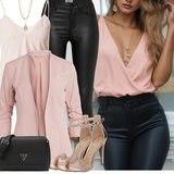 Ružové topánky na vysokom podpätku s trblietkami outfity image