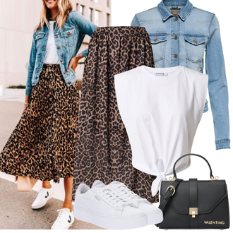 Elegantan, Sportski Ljeto Outfit sa Bijela Niska Tenisica/Tanka tenisica/Tenisica s platformom/Rupičasta tenisica Puma "Proljetni Outfit"Look: Skater, Sportski, Ležerno, Unisex, Disko, Bad Taste, Estetika