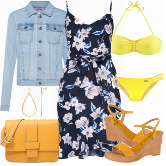 Outfit mit Braun Schuh UNISA "Banana Republic Kleid"