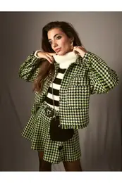 Tweed Jacket with Tassel Detail and Pockets