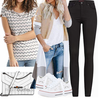 Outfit mit Schwarz/Dunkelbraun/Khaki Knöchelstiefel/Winterjacke/Jeans mit Schlitz/Slim Fit Jeans/Biker Jeans/High Waist Jeans/Leder Schuhe/Thermojeans/Push up Jeans Rock Creek "Perfekt für den Sommer"