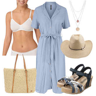 Outfit met Minimizer bh/Voedingsbeha/Gevoerde BH/Zachte beha/T-shirt bh/Beugelloze bh Sloggi "Perfect voor de zomer"