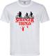 Wit T shirt met Zwart / rood ''''Stranger Things''''  logo / tekst maat S