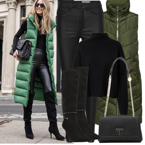 Comment poter Vert foncé Robe Grande Taille/Parka grande taille JdY avec Vert foncé Robe Grande Taille/Manteau Parka grande taille JdY