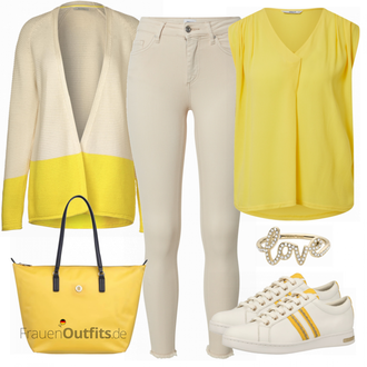 Outfit mit Grau Sneaker Geox "Schönes Frühlings Outfit"