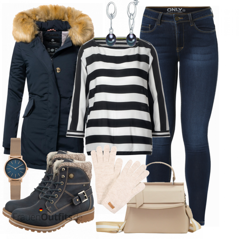 Weiß/Beige WinterHandschuh Barts kombinieren