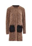 Cardigans Longs Avec Col en Fourrure pour Femme image