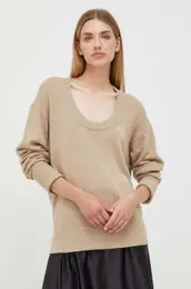 Pulover s primesjo volne enski, be barva