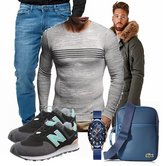Outfit mit Blau Sneaker New Balance "New Balance"