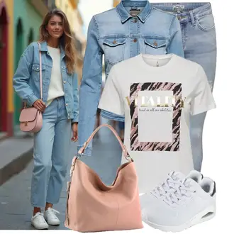 Frühlings Outfits Edel mit Braun/Rosa/Beige/Lila Shopper-Tasche/Schultertasche modamoda de "Stylische Kombination für den Frühling"Look: Schön, Emo, Metal, Indoor, Elegant, Italienische, Schick, Oversize, Ausgefallene, Edel, Feine