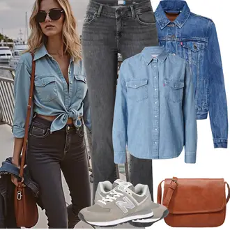 Outfit sa Smeđa/Bež Torba Ured Za Torbu/baguette vrećica/Torba za rame/Torba Za Preko Ramena/Torbica/Torba Za Notebook/Torba za nošenje/Torba preko ramena About You "Jarní outfit"