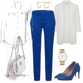 Outfit mit Blau EDC by Esprit "Heine Hemdbluse"