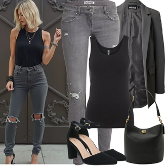 Hodanje Zima Outfit sa Tamnosiva/Siva/Svjetlosiva Pieces "Proljetni Outfit"Look: Hodanje, Jahanje