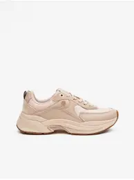 Pink-beige women's leather sneakers - Women's
