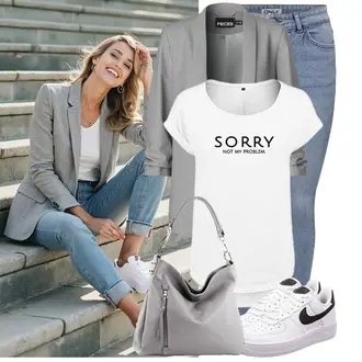 Outfit mit Blau/Weiß Sneaker Skateschuh/Vintage Sneaker/Sneaker Low Nike "Einzigartiges Freizeit Outfit"