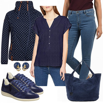 Outfit mit Blau Sneaker Geox "VERO MODA"