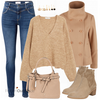 Outfit mit Braun Leder Stiefelette/Klassische Stiefelette Paul Green "Cooles Herbst Outfit"