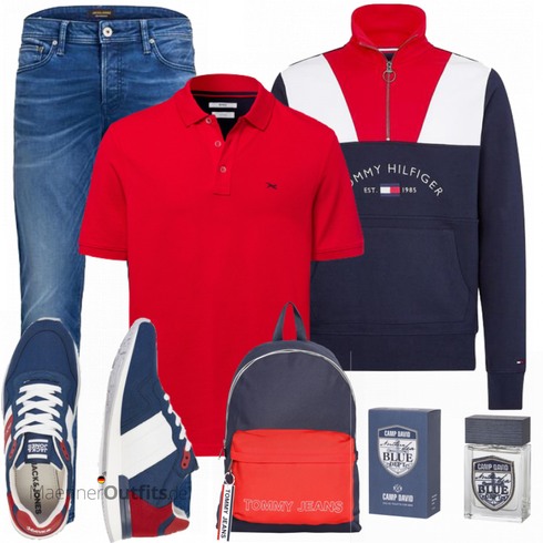 Rot/Weiß Poloshirt Brax kombinieren