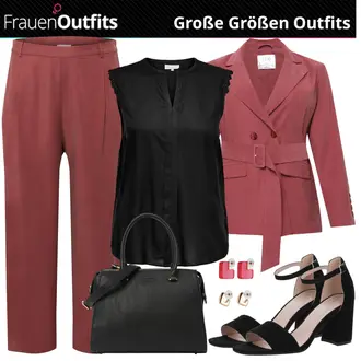 Wetlook Outfit mit Schwarz/Grau HemdBluse/Crash­Bluse/Ärmellose Bluse/Blusenoberteil/Partytop/Ärmelloses Shirt/Herrenschuhe/Casual Hemd/Business Hemd ONLY Carmakoma "Business Look"Look: Stil, Uni, Rad, Extravagante, 20er Jahre, Babydoll, Büro, Overdressed, Wetlook