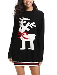 iClosam Damen Pullover Weihnachten Sweater Rentier Weihnachtspullover Mit Rundhalsausschnitt Lässiger Sweatshirt Neujahrsgeschenk