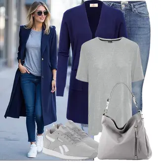 Jeans Outfit mit Blau/Hellblau Knöchelstiefel/Jeans mit Schlitz/Biker Jeans/Slim Fit Jeans/SchlupfJeans/ThermoJeans/Winterjacke/Leder Schuhe/High Waist Jeans/Push up Jeans Only "Frühlingsoutfit für Damen"