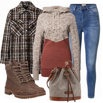 Outfit mit Braun Stiefel Timberland "Outfit für den Herbst"