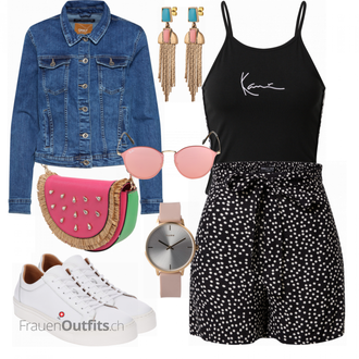 Outfit mit Schwarz Casual Top Karl Kani "Modischer Sommer Look"