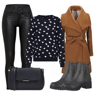 Lang Outfit mit Braun/Beige Caban Mantel/Kaschmir Mantel/Wollfleece Mantel/Vintage Mantel/Wintermantel Wollmantel/Lodenmantel 5 ALL "newbrownlook"
