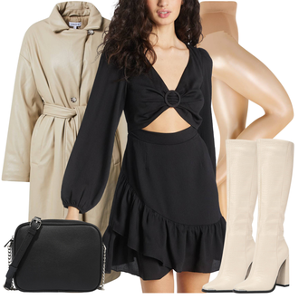 Winter Outfits mit Minikleid MINKPINK "Die beste Kombination mit Kleid und Stiefel"