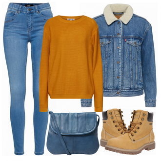 Cord Outfit mit Jacke/Mantel/Jeansjacke levi's "yellowJeansMix"