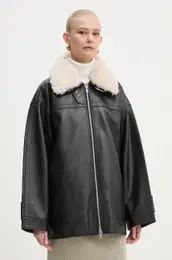 Usnjena jakna Emelia Jacket enska, rna barva, 62271-7540