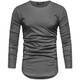 REPUBLIX Oversize Herren Longsleeve Vintage Sweatshirt O-Neck Basic O-Ausschnitt Shirt R-0038 Dunkelgrau L