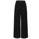 MGWDT Damenhose mit weitem Bein, Business, Freizeit, Arbeitshose, lang, gerade, hohe elastische Taille, Schwarz, 34