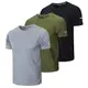 Gaiatiger 3er Pack Sport Tshirts Herren Funktionsshirt Sportshirt Männer Schnelltrocknend Trainingsshirt Fitness Laufshirt Kurzarm Herren Atmungsaktive T-Shirt(520) Black Gray Green-M