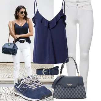 574 Outfit s Modrá/Světle modrá/Tmavě modrá Běžecká bota/Běžecká bota/Tréninková bota/Gymnastická bota/Bota na fitness New Balance "Lehký Outfit"
