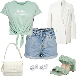 Outfit mit Weiß/Creme Oversize Blazer/Boyfriend Blazer/Lederjacke/Longblazer/Lederjacke für Männer/Zweireiher Blazer Drykorn "Cocktail Partyoutfit"